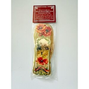 Shackman Vintage 1993 Direct Floral Poppy High Gloss Bookmarks. Set Of 12
